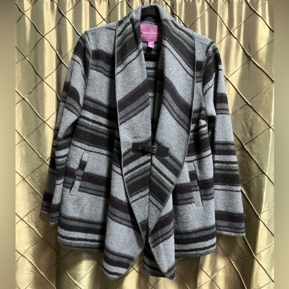 EUC- Savile Row Shawl Collar Wool Blend Buckle Front Coat